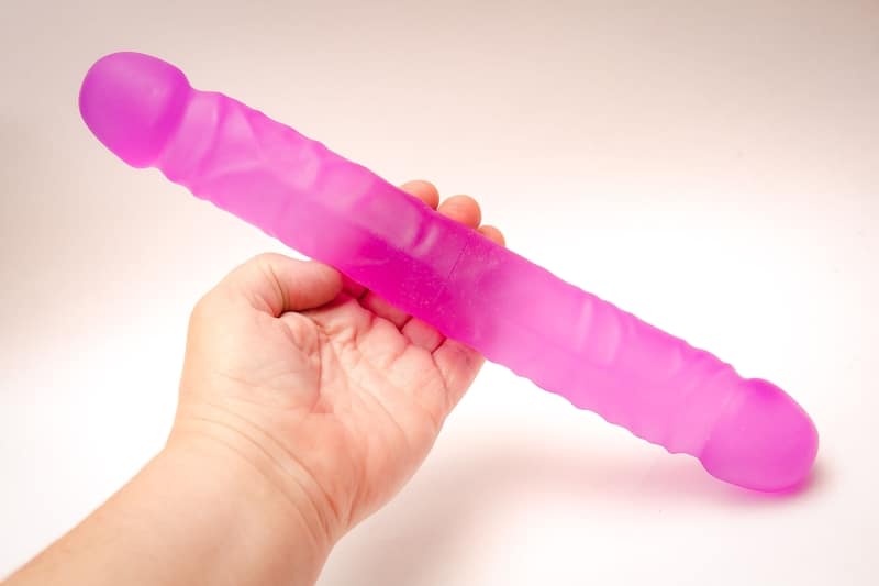 Handling a double ended dildo