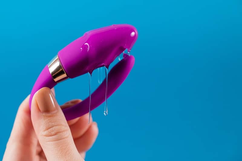 curved sex toy in lubrication